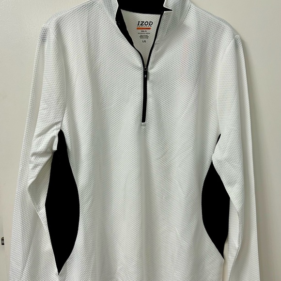 Izod Women’s White and Black Lightweight 1/4 Zip Long Sleeve Sz Large - Picture 1 of 3